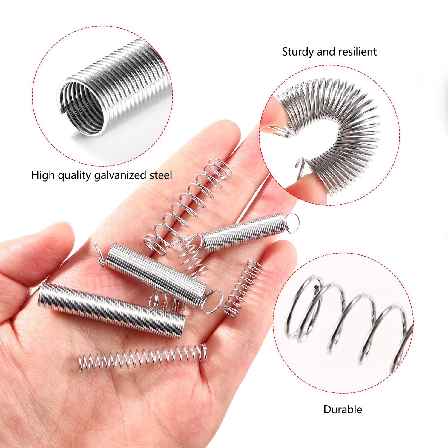 200 Pezzi Molle Di Compressione E Estensione - 20 Dimensioni - Acciaio Zincato Per Riparazioni Fai Da Te, Moto, Bici E Elettrodomestici