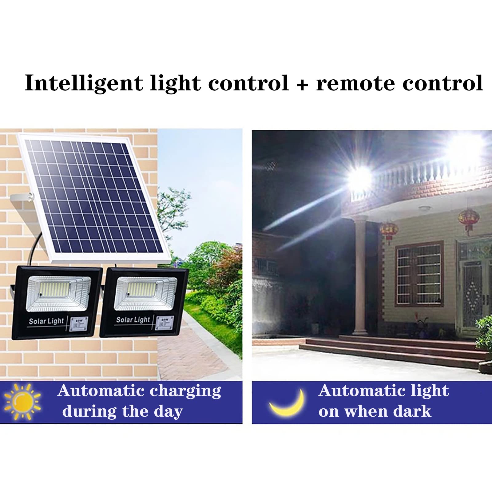 Luci di Sicurezza Solari 200W 300W 400W 800W, Luci di Inondazione Solari per Esterni 212-922 Perline per Lampade Ad Alta Luminosità Ip67 Impermeabili, Faretti Solari 3000,