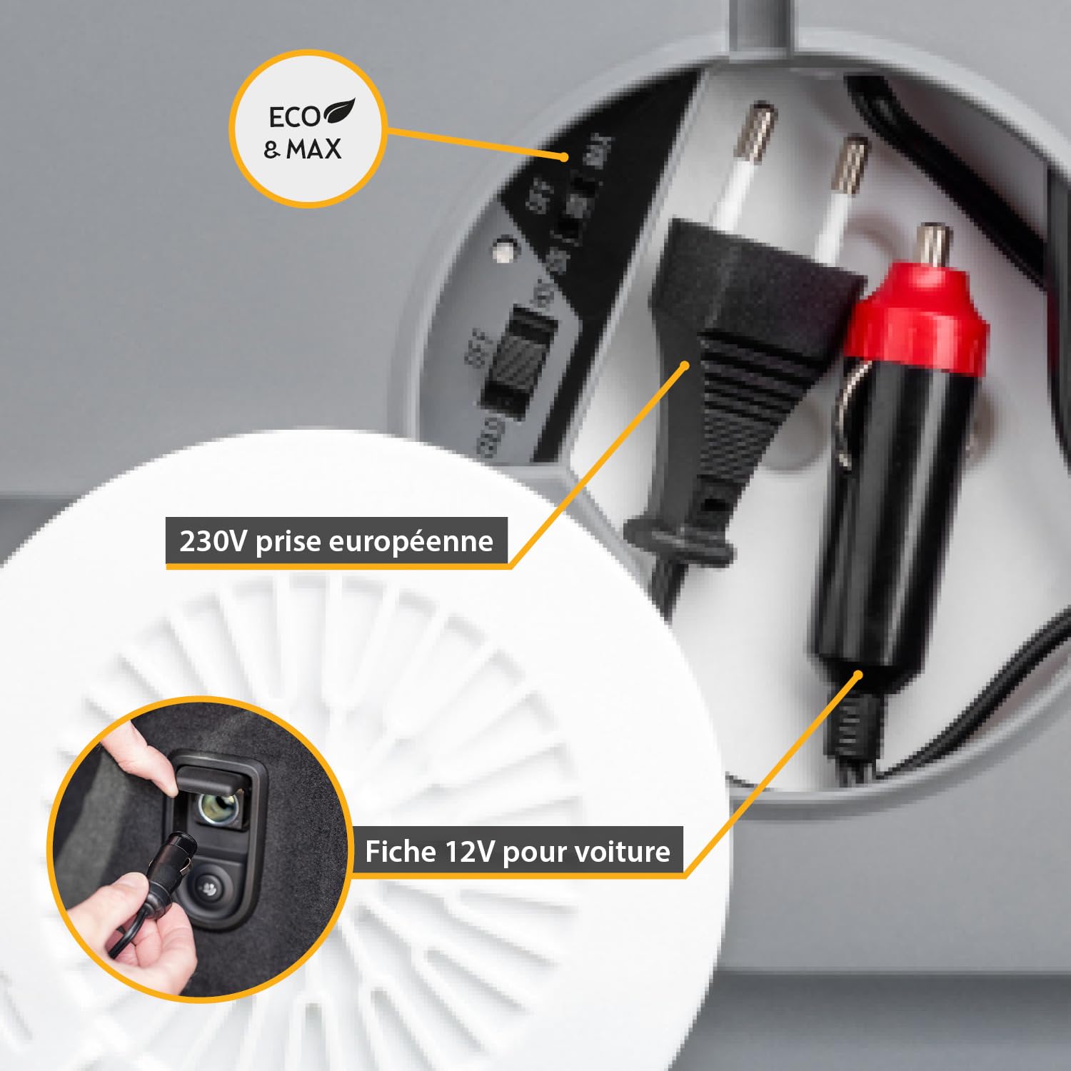 TZS First Austria - Glacière Électrique 32L - Fonction Chaud & Froid - 12V/230V pour Voiture & Secteur - Système Thermoélectrique Silencieux - Camping & Voyage - Gris