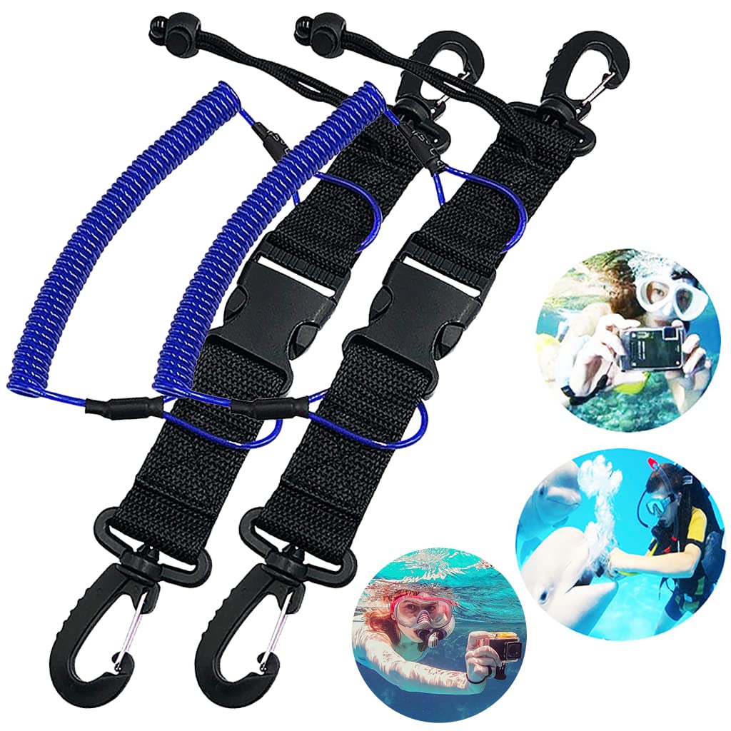 Longe Plongée Longe De Plongée En Acier Inox - Avec Mousqueton - Pour Caméras Et Lampes Sous-marines Longe Plongée Longe De Plongée En Acier Inox - Avec Mousqueton - Pour Caméras Et Lampes Sous-marines