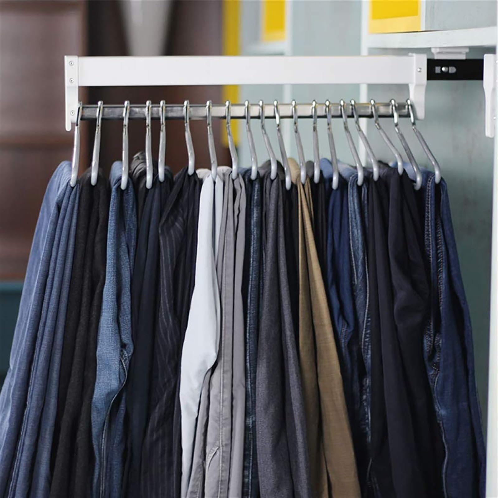 BHGFYXBS Extendable Clothes Rail - Adjustable Stainless Steel Hanger Organizer For Wardrobe And Closet Space Saving,size_name-450mm
