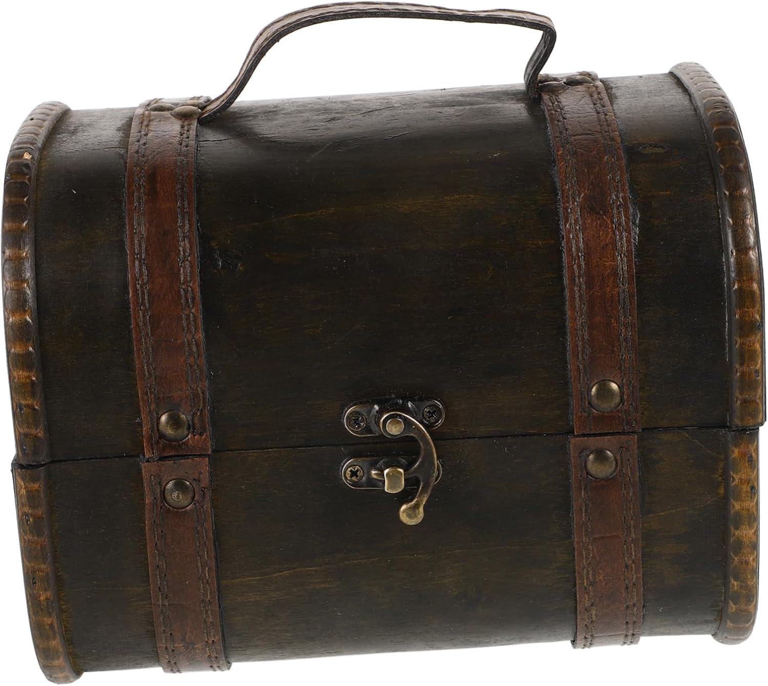 Vintage Storage Box Wooden Jewelry Tote Fluted Decorative Trinket Container