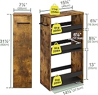 Vista 4 de TEAMIX 4 Tier Slim Storage Cart with Handle, Slide Out Storage Rolling Utility Cart Mobile Shelving Unit Organizer Trolley for Small Spaces Kitchen