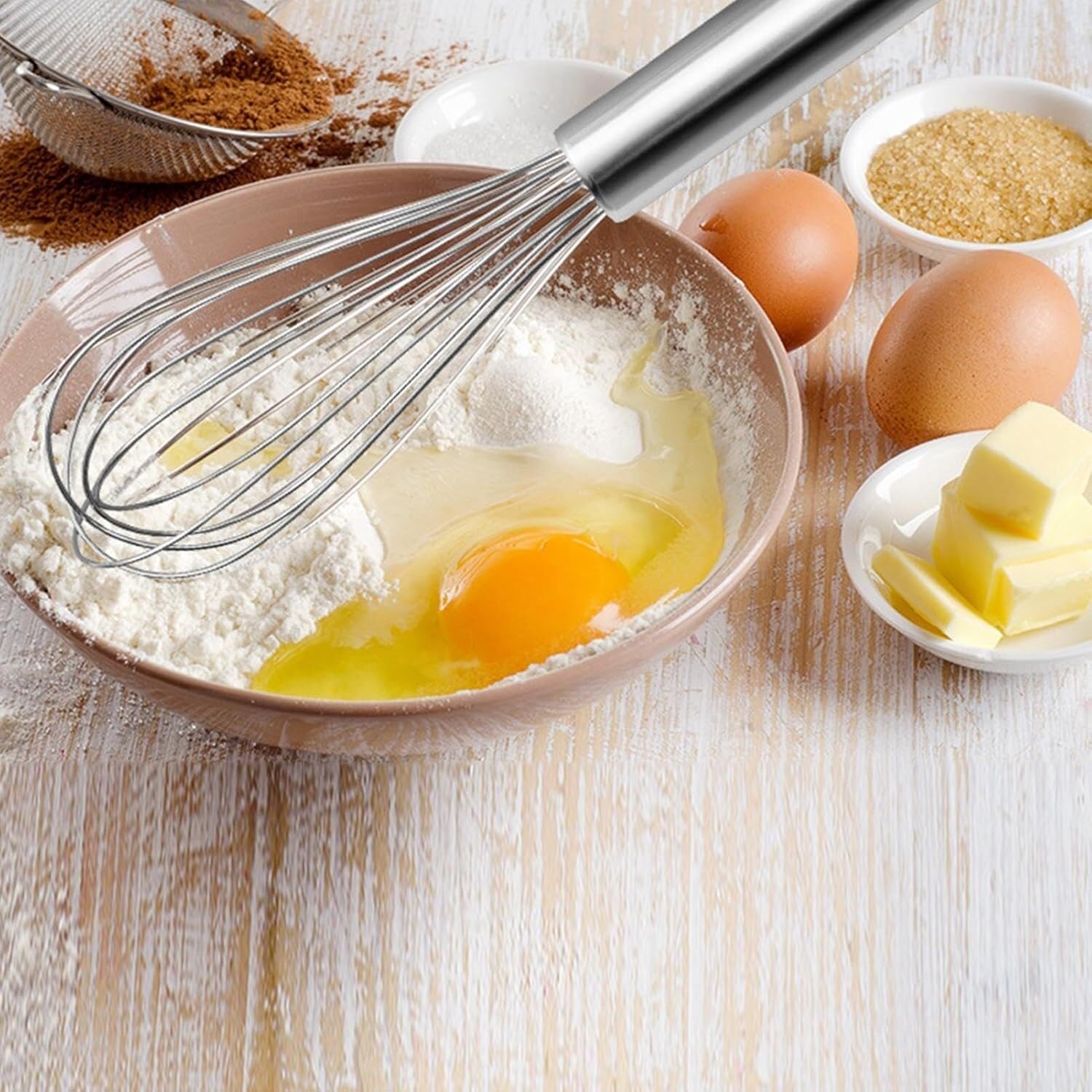 Egg Whisk,Whisk,Hand Whisk,Wire Whisk,Wire Whisk Kitchen Tool, Easy Whisk Egg Beater, Stainless Steel Hand Push Egg Beater Manual Mixer Blender For Home Kitchen Tool Whisking(3pcs)