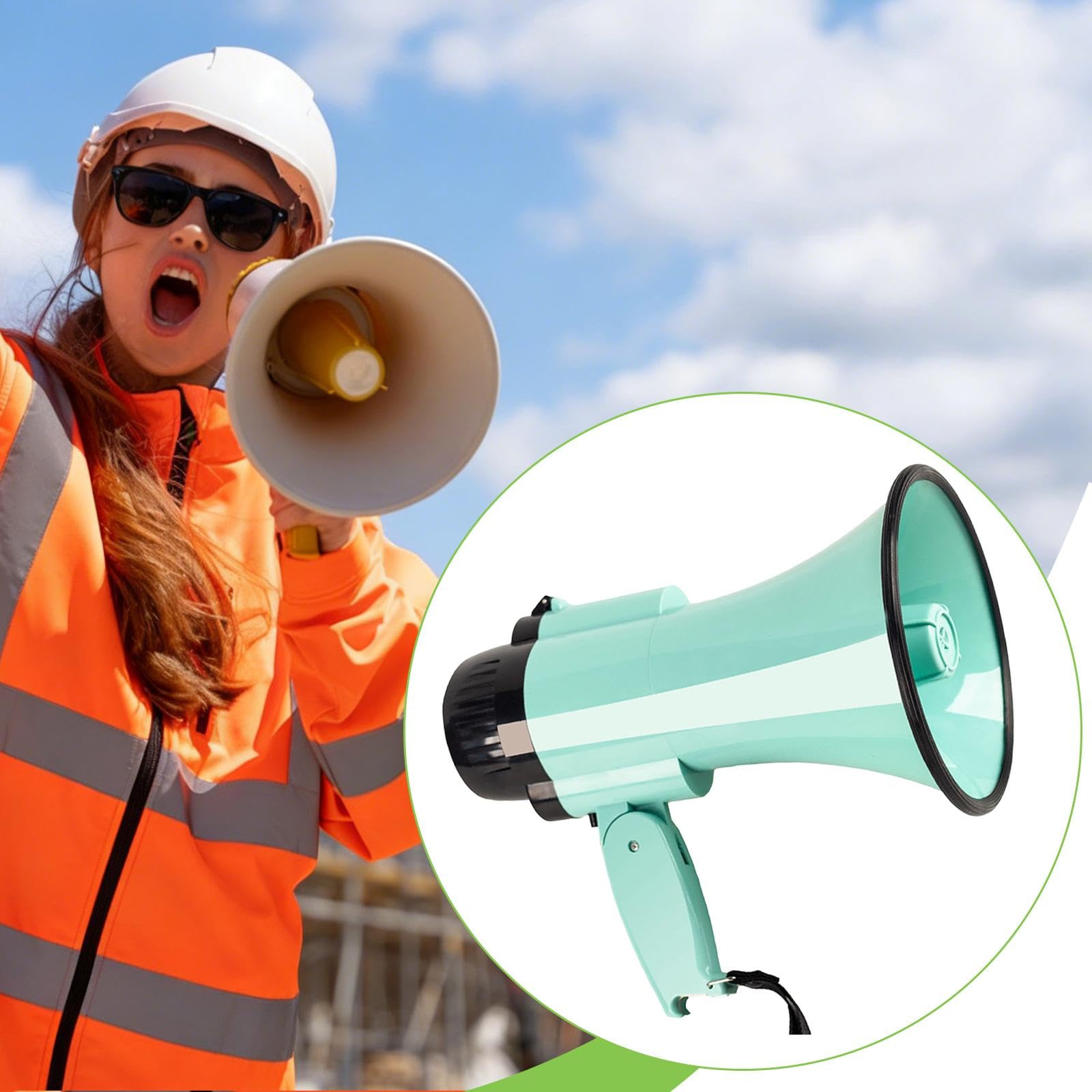 Mégaphone, 30 W, 240 Secondes, Mégaphone Portatif Haut de Gamme, Puissant, Portable pour Les Marchés, Les Activités de Plein Air et Les Distributeurs