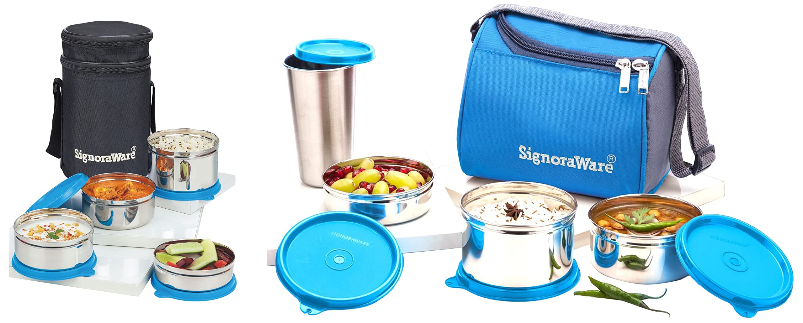 See full amazon price history chart for Signoraware Best Steel Lunch Box, Blue (500 ml+350 ml+200 ml) | with Steel Tumbler 370 ml Executive Stainless Steel Lunch Box Set, Set of 4, Blue Signoraware Best Steel Lunch Box, Blue (500 ml+350 ml+200 ml) | with Steel Tumbler 370 ml Executive Stainless Steel Lunch Box Set, Set of 4, Blue (B08BTFQ69W) Amazon Price History, Amazon Price Tracker