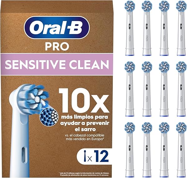 Oral-B Pro Sensitive Clean Original Refills for Electric Toothbrush, Pack of 12 Heads, White – Original (Letter Box Size)