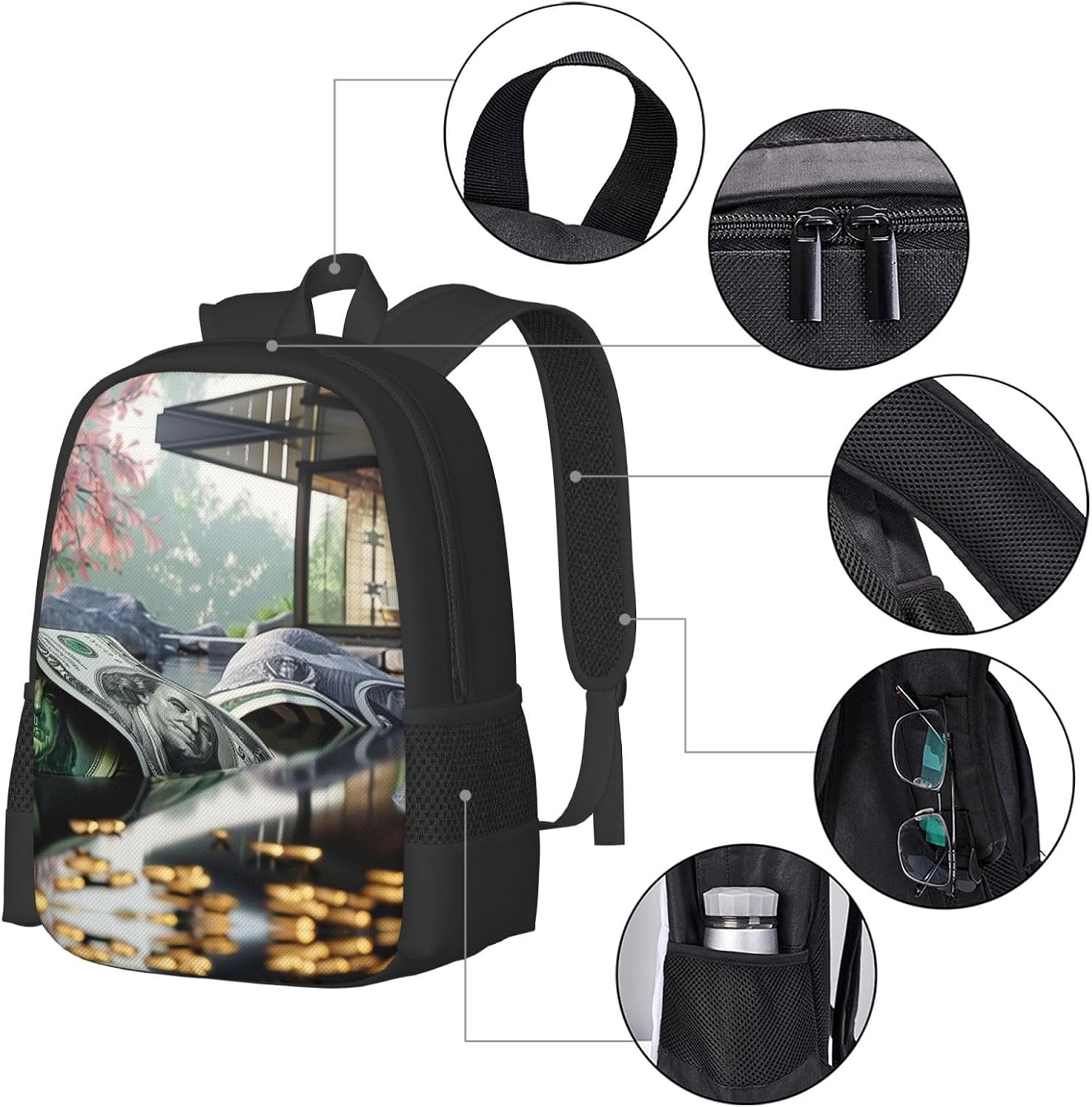 Backpack Luxury hot springs 15.6 Inch Laptop Bag image 4