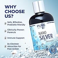 Vista 2 de Pure Nano Silver Spray - Recambio de 16 onzas Suplemento diario de apoyo inmunológico de 10 PPM Nano plata coloidal de fácil absorción