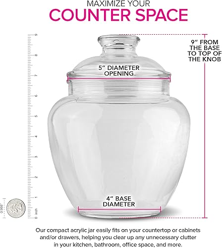 Miniatura 10 de Modern Innovations Tarro de 128 onzas para dulces y galletas con tapa, tarro de boticario acrílico transparente de alta calidad, centro de mesa de
