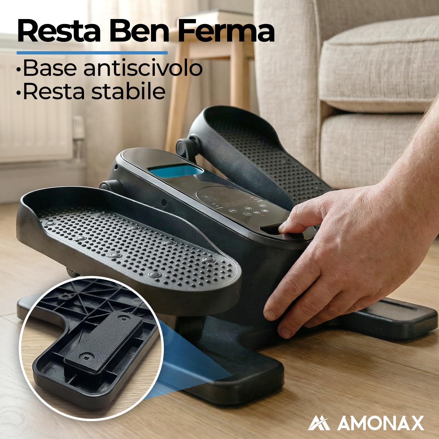 Amonax Motorizzato Macchina Ellittica, Ellittica Da Casa Seduta, Pedaliera Elettrica per Riabilitazione, Cardio Cyclette Ellittica, Mini Cyclette Pedaliera Elettrica Pedaliera per Anziani