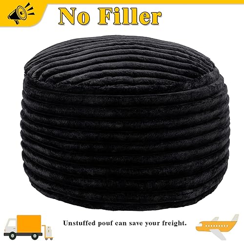 Miniatura 26 de Asuprui Puf otomano sin relleno, reposapiés otomano de 20 x 12 pulgadas, puf redondo para piso, sin relleno, reposapiés con almacenamiento para sala