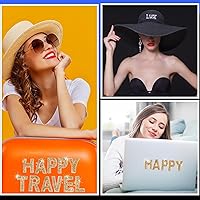 Vista 6 de WILLBOND 37 Pieces Rhinestone Letter Stickers Large Glitter Alphabet Crystal Number Self Adhesive Bling Stickers Iron on Letters for Art Crafts