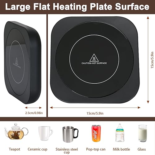 Miniatura 3 de Calentador de taza de café  Calentador de taza de café para escritorio apagado automático y 3 ajustes de temperatura, calentador de café eléctrico