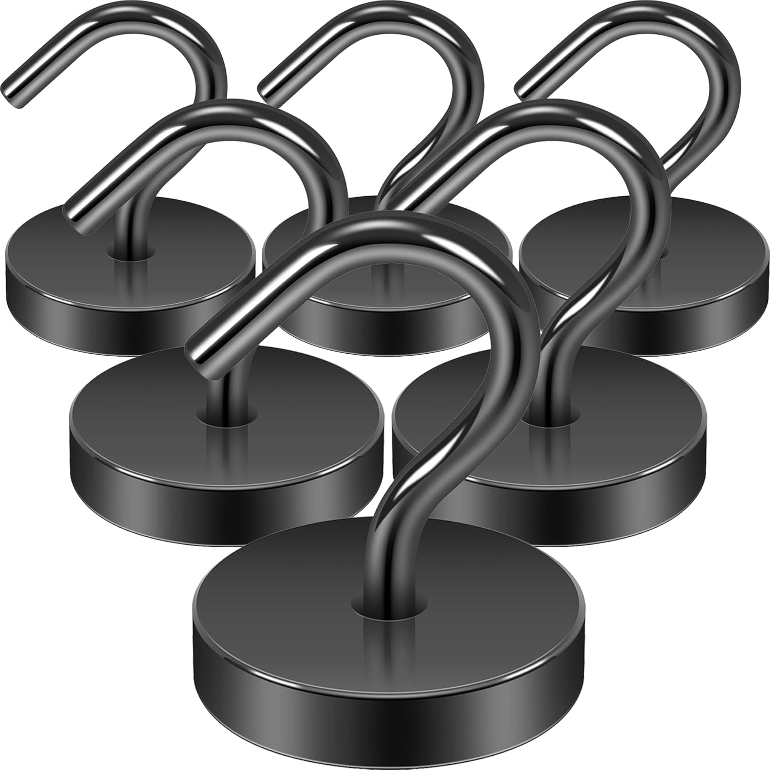 Neosmuk Magnetic Hooks Large Opening, Cruise Ship Essentials, 80lb+ Heavy Duty Magnetic Hooks for Cruise Cabins, Refrigerator, Grill, Hanging, and Travel | Extra Strong Must-Haves Magnet Hook,Silver