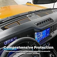 Vista 101 de Auovo Bandeja de cubierta para salpicadero compatible con accesorios Ford Bronco 2021 2022 2023 2024 2025 Compartimentos de silicona antideslizante