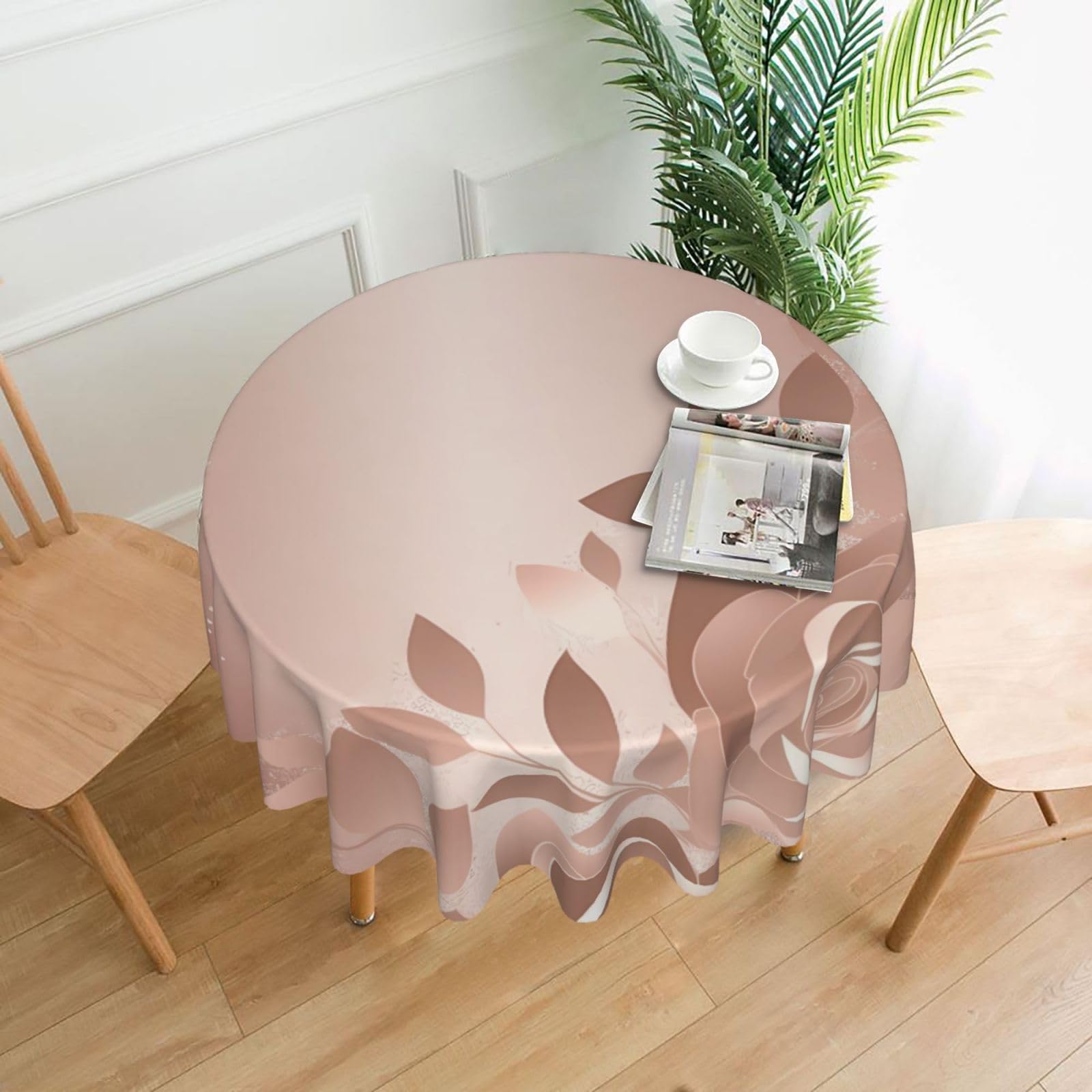 Nappe ronde or rose 152,4 cm haute qualité au design papier peint rustique chic