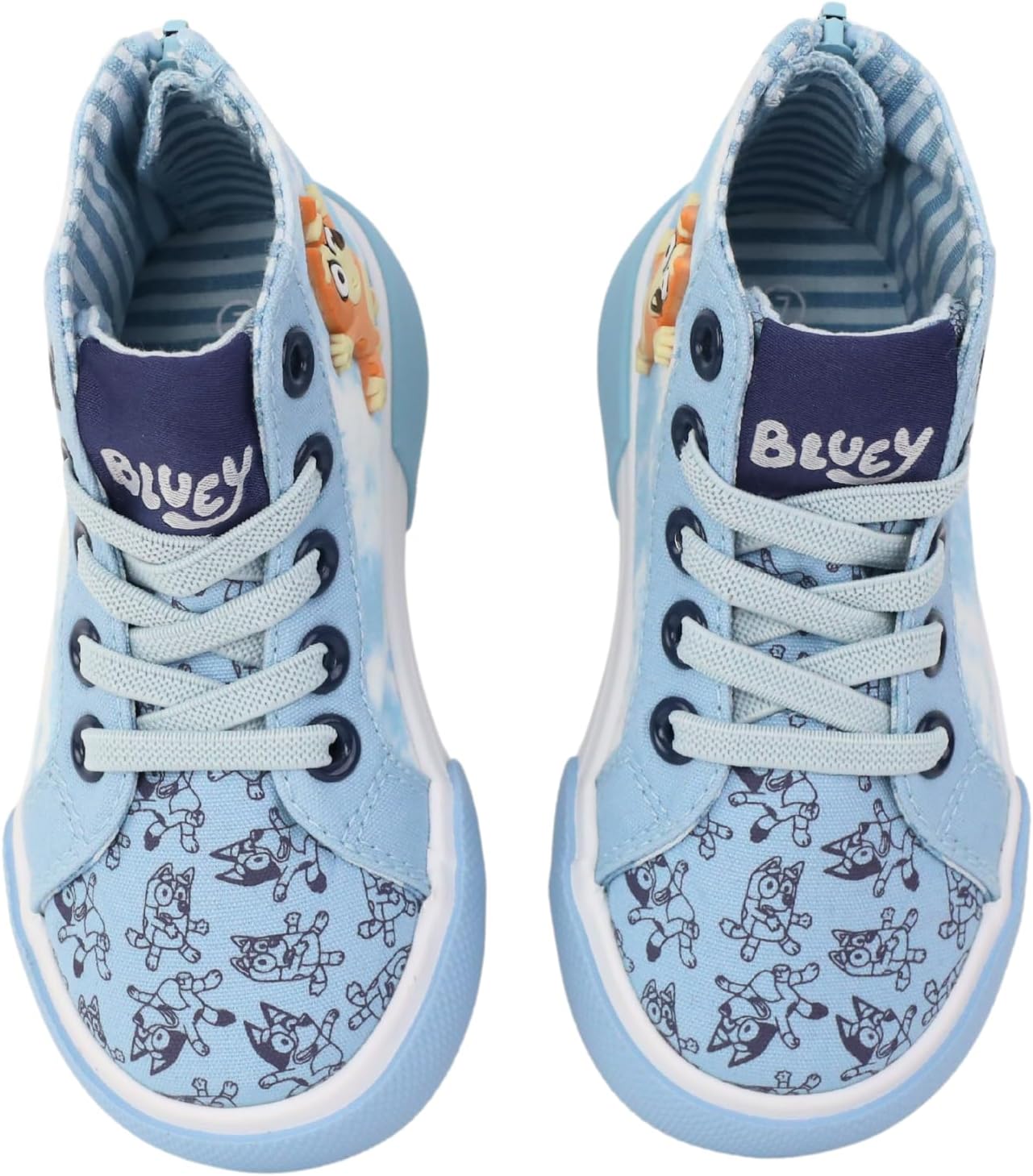 Ground Up Bluey Sneakers for Kids - Unisex High-top Bluey and Bingo Shoes with a Side Zipper so They Slip on! - Image 3