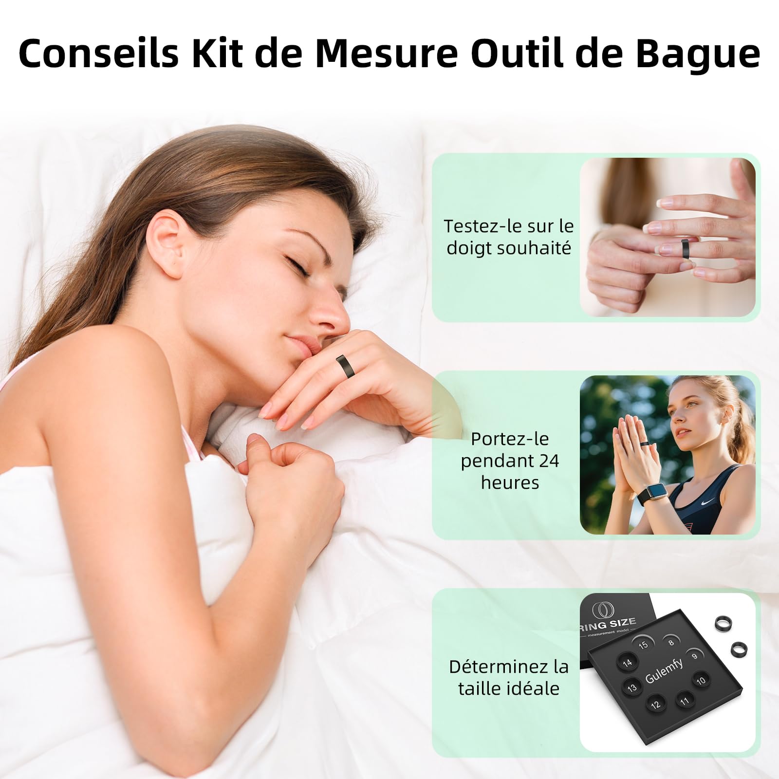 Bague Connectée Femme et Homme, 2026 Smart Ring avec Écran LED, IP68 Étanche, Tracker de Santé et Fitness avec Fréquence Cardiaque/SpO2/HRV/Sommeil/Stress, Compatible avec iOS et Android