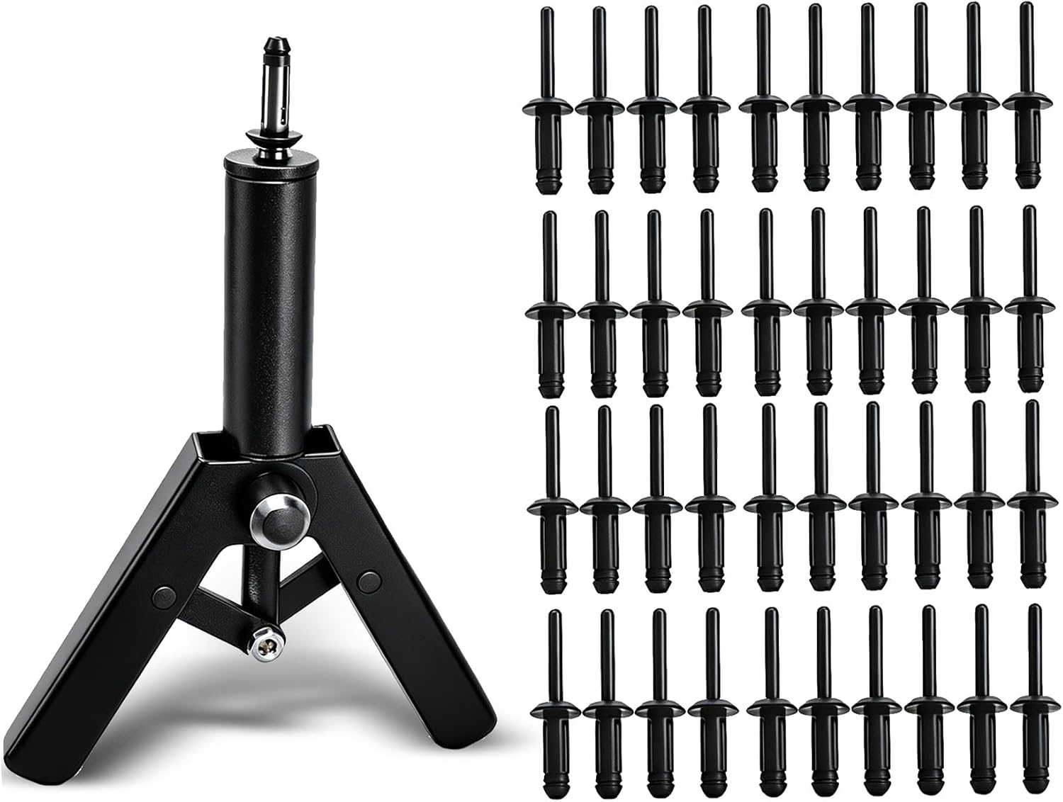 waltyotur 41 PC Plastic Rivet Gun Set Assorted Riveter Rivet Gun Quick Set Hand Tool W/ 40 Poly Rivets