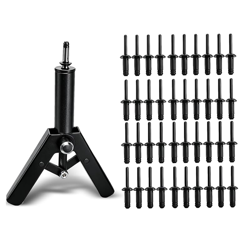 waltyotur Kit de Alicate Rebitador para Rebites Plásticos com 40 Rebites POM, Operação com Uma Mão, WAUSF8-010116