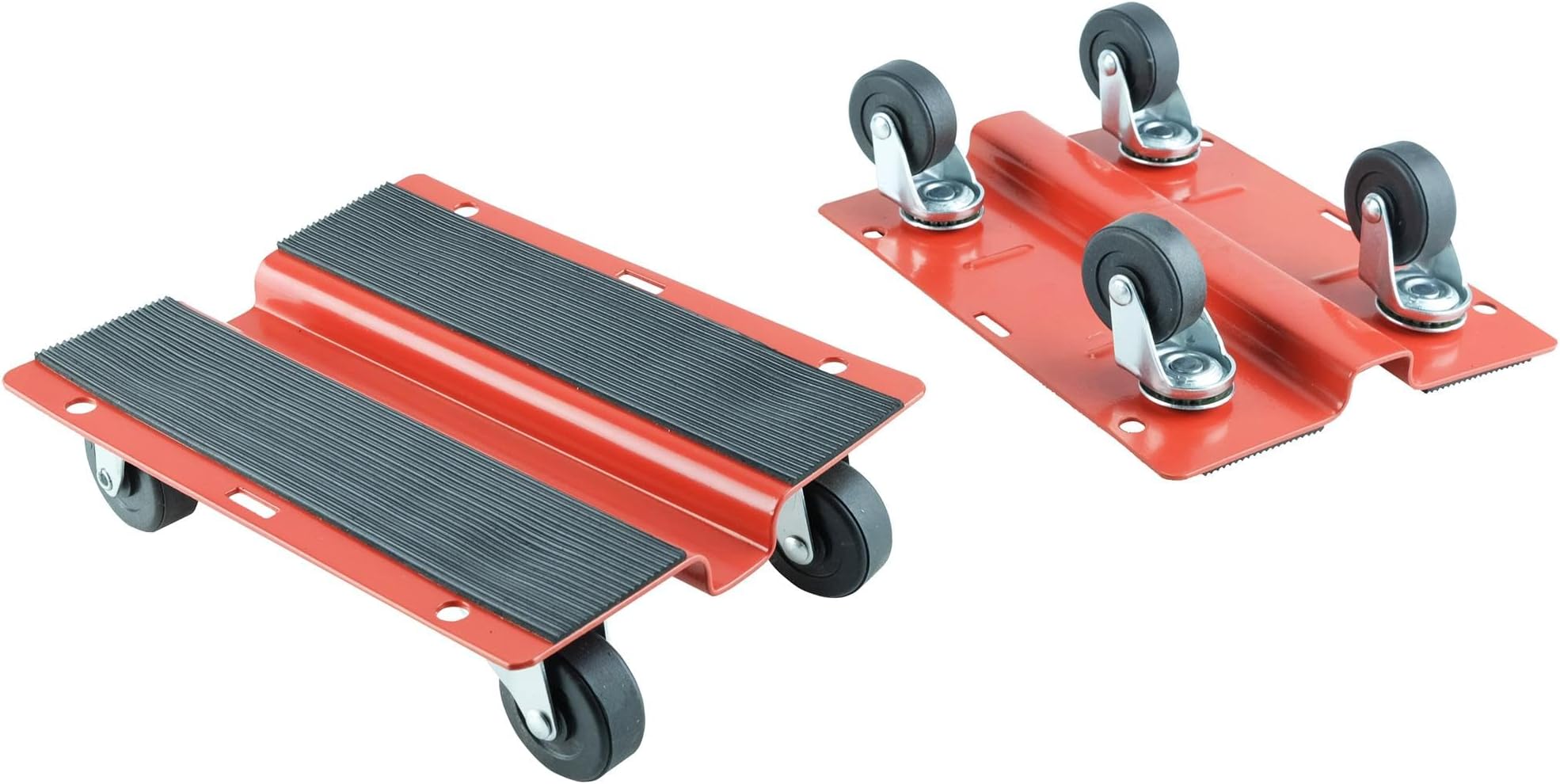 KF2018 Utility Dolly Kit: Pair of 8x10 inch Steel Platform Dollies, Red, Carries Up to 500 Pounds