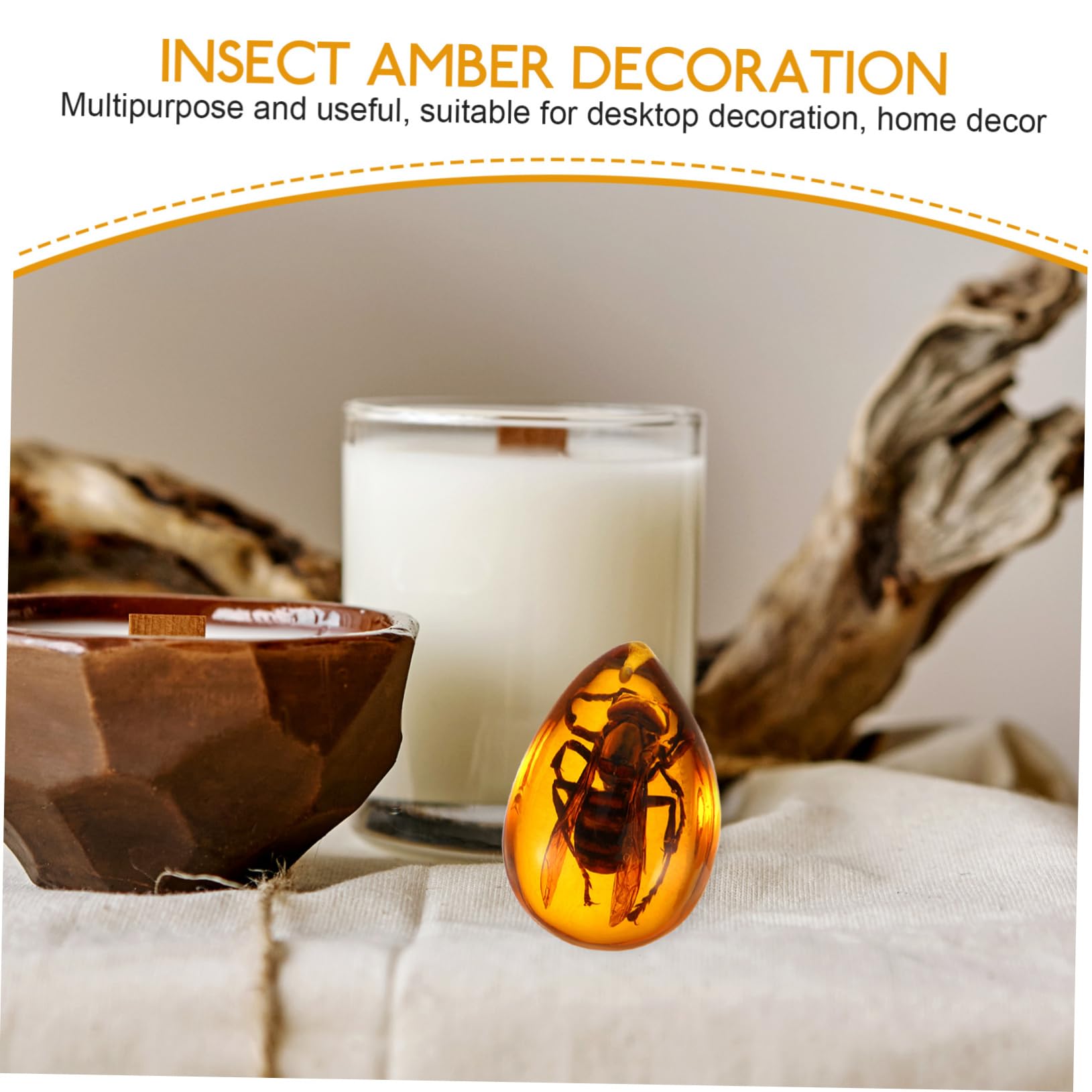 Ciieeo 4 Set Ambra Campione Insetto Ambra Decorazione Insetto Ambra Ciondolo Campione Campione Gioielli Ambra Pietra Ambra Gioielli Campione Ciondolo Decorazione Ornamento Resina 4 pezzi*4
