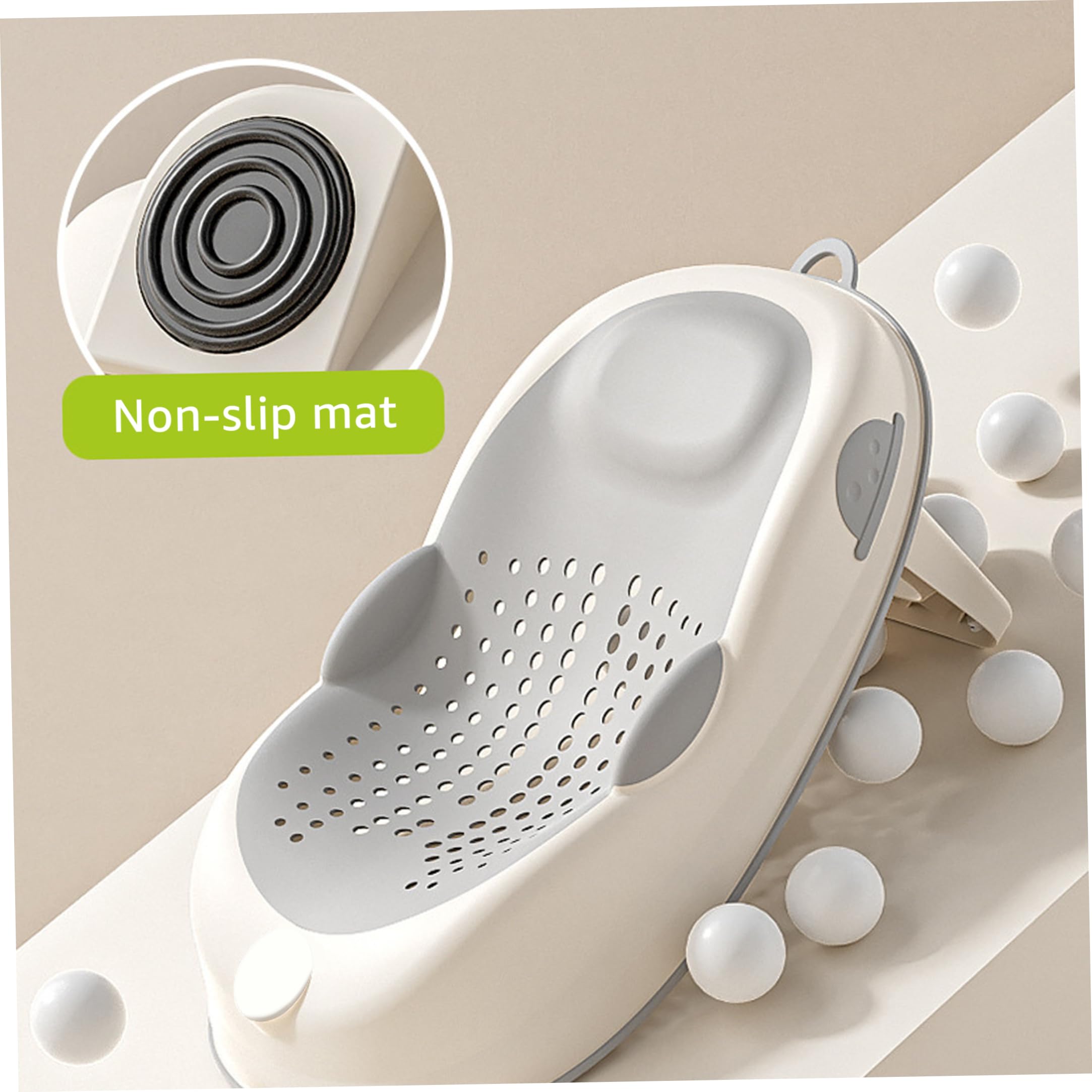 Supporto per bagnetto | Supporto per bagnetto, seggiolino per vasca da bagno antiscivolo con colonna vertebrale morbida e piedi pieghevoli, grigio