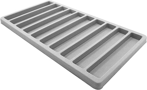 Miniatura 7 de N'icePackaging Bandeja de almacenamiento flocada de 6 unidades, color gris, 10 ranuras, para mercancía, joyería y organización