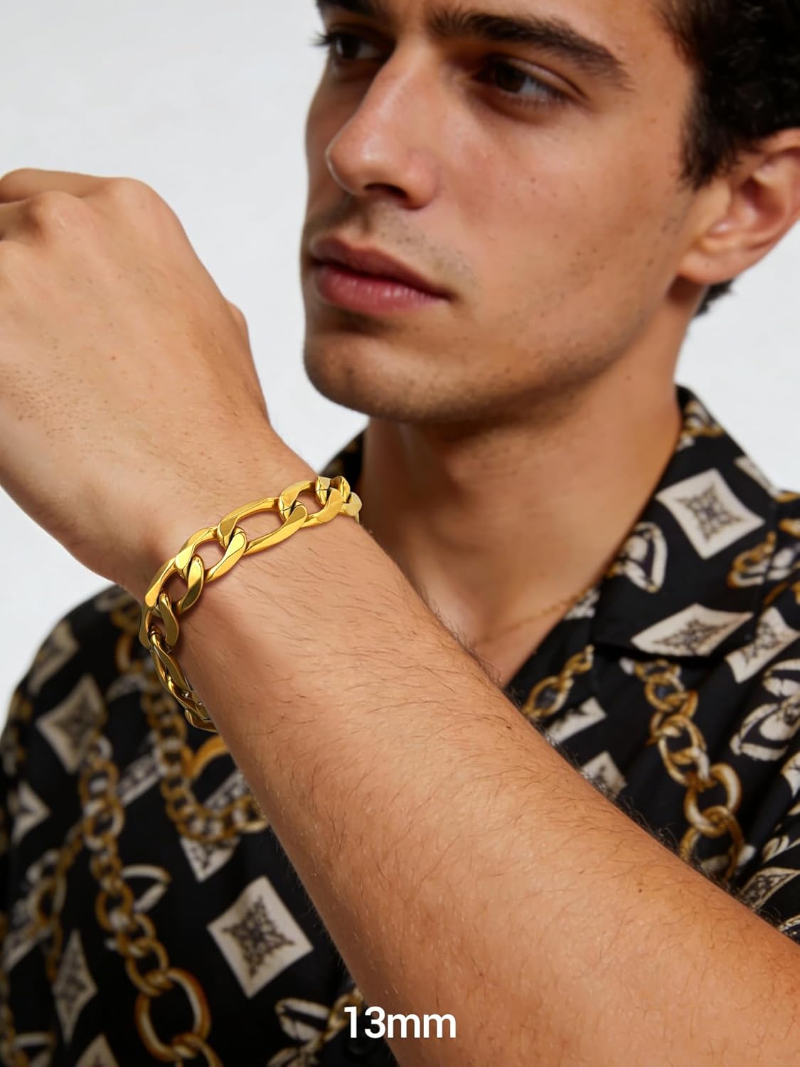 PROSTEEL 316L Stainless Steel Bracelet For Men, Stylish Figaro Chain, Hypoallergenic Jewelry, Black/Gold/Silver Tone, W:6mm-13mm, L:7.5"/8.3", Come with Box