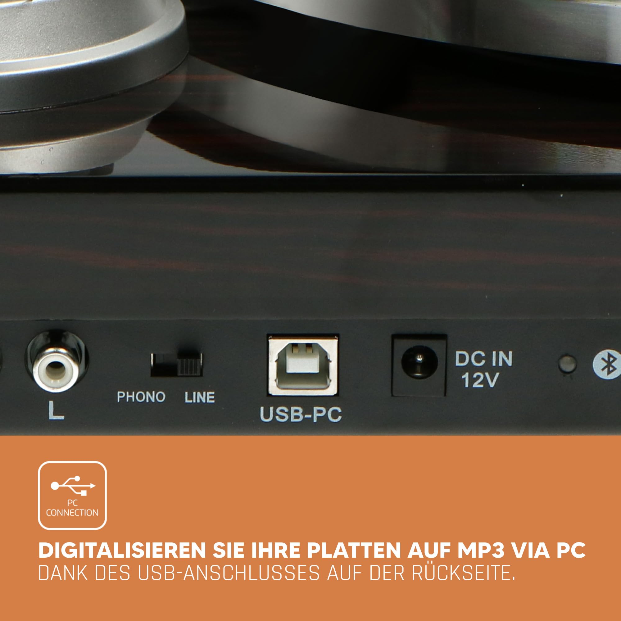 Lenco LBT-188WA - Vinyl Plattenspieler mit Bluetooth Ausgang