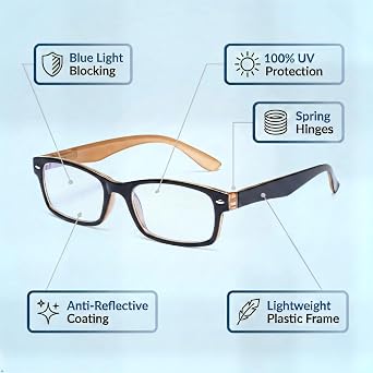 CessBlu Blue Light Filter Eyeglasses القراء ، مكافحة الأشعة الزرقاء ، حماية الأشعة فوق البنفسجية ، نظارات قراءة الكمبيوتر للرجال النساء