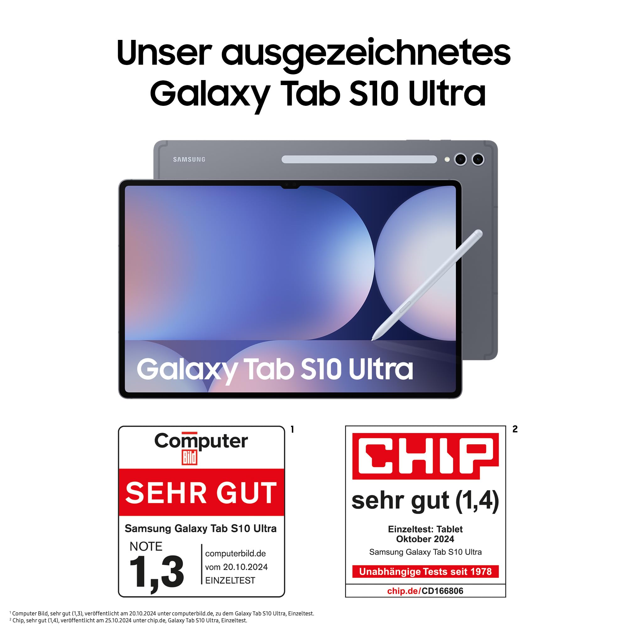 Samsung Galaxy Tab S10 Ultra AI Tablet, Android Tablet, 12 GB RAM, 256 GB di memoria, display AMOLED, rivestimento antiriflesso, incl. S Pen 5G, Moonstone Gray, 36 mesi di garanzia