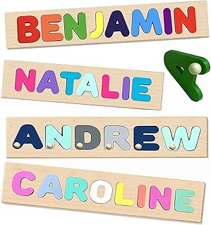 Amazon Com Wooden Name Puzzles For Toddlers