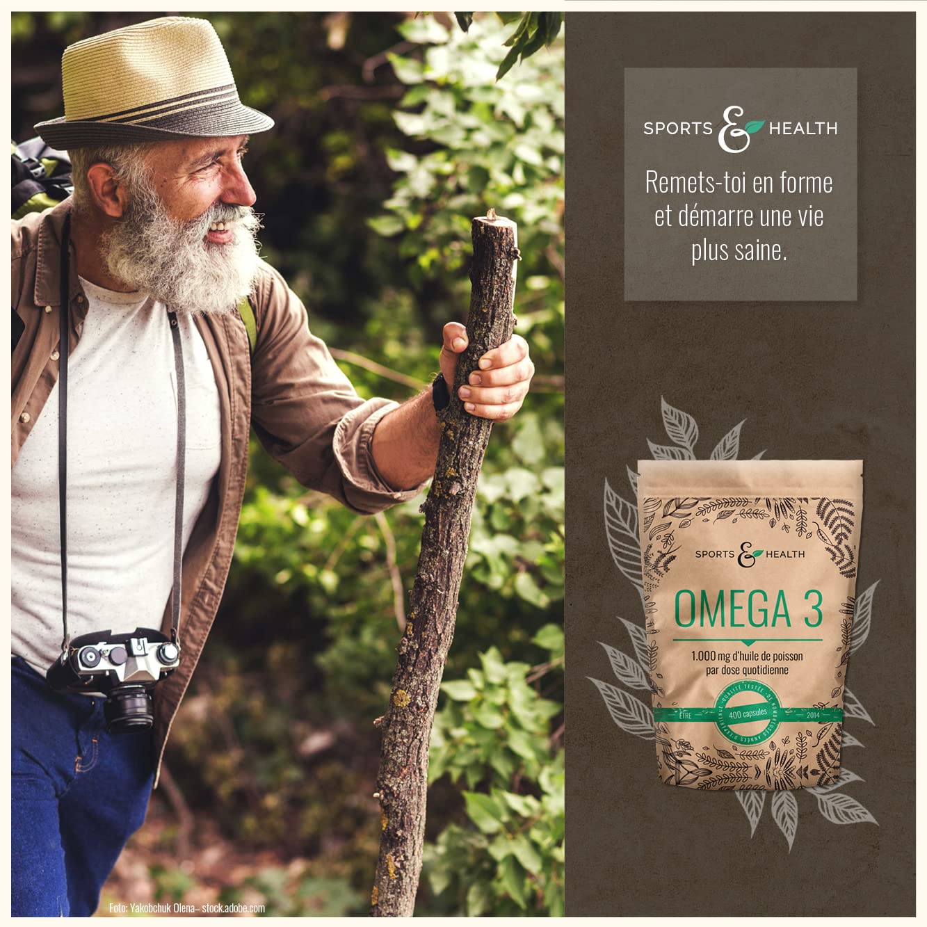 Gélules d'Huile de Poisson Oméga 3-400 gélules de qualité supérieure - 1000mg d'acides gras Oméga 3 par gélule - Qualité des gélules d'huile de poisson