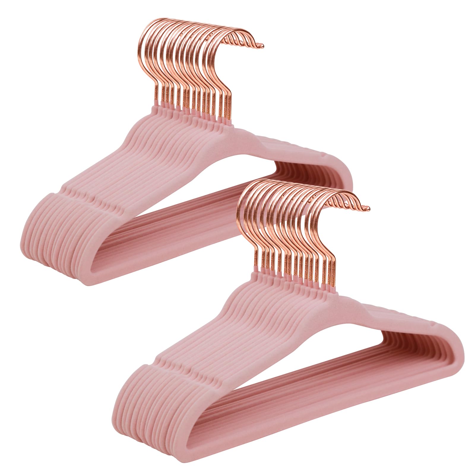 ManGotree Baby Velvet Hangers with 360ยฐ Swivel Rose Gold Hook, 30 Pack (Light Pink) โ image 1