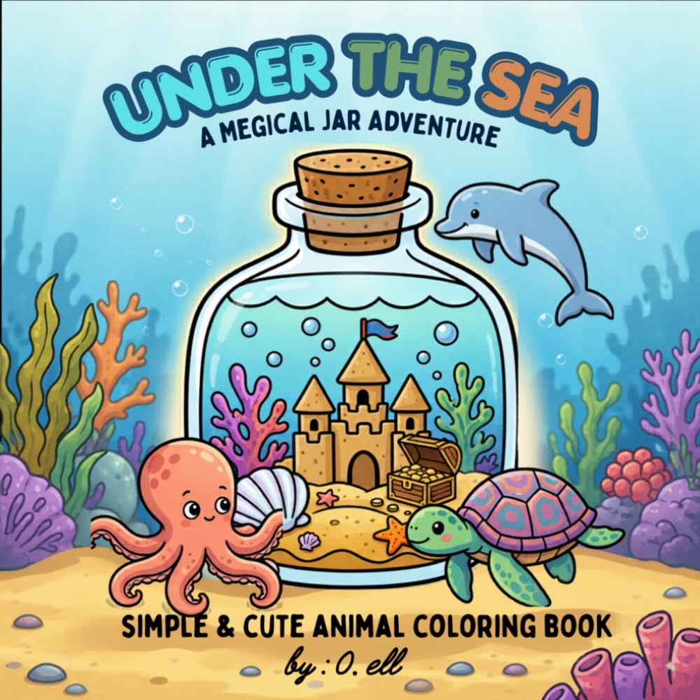 under the sea: simple & cute animal coloring book