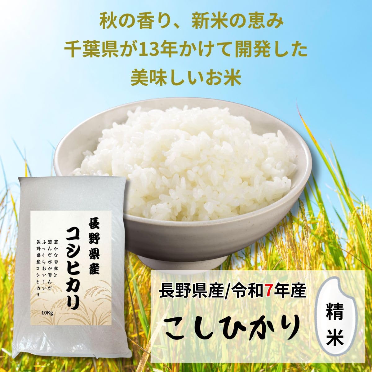 Amazon.co.jp: 令和7年 長野県産 コシヒカリ 白米 10Kg 5Kg×2 ブレンド