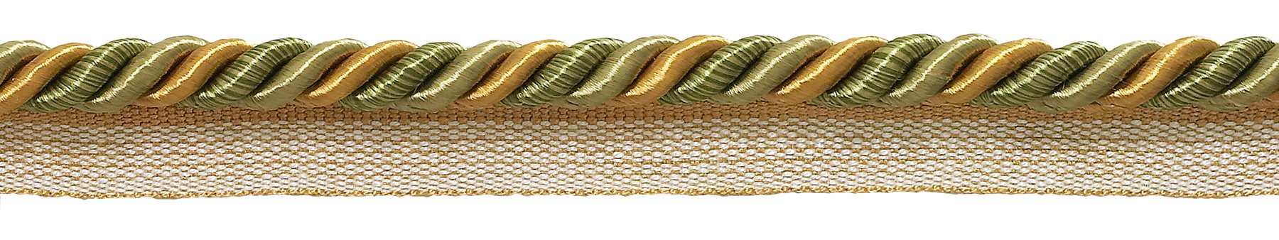 Cordon à lèvre baroque 8mm or olive lot de 9,1 mètres pour ameublement