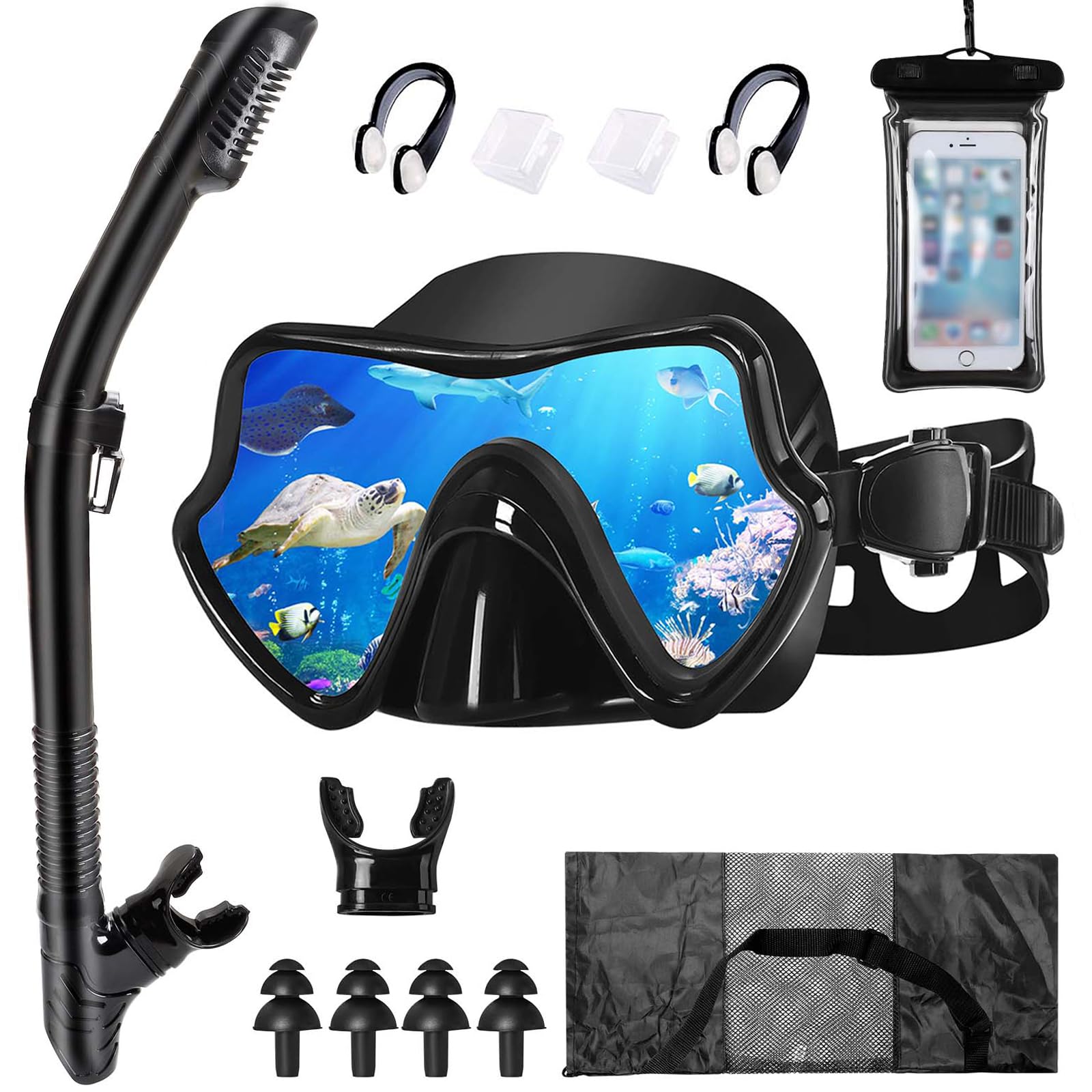 YlYADl Gafas de Buceo Adulto,Gafas Buceo Adulto,Mascara Buceo Gafas y Tubo de Snorkel Set para Adulto,Gafas de Buceo Unisex para Snorkel Natación y Buceo