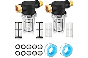 Twin Water Machine Washing Hose Filters with 40/100 Mesh Inline Filter