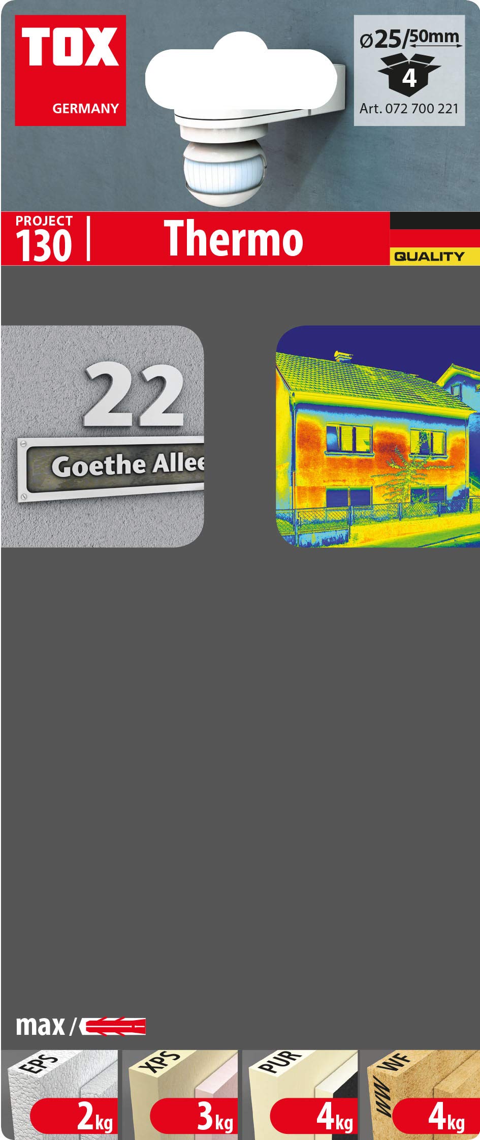 Cheville Isolante TOX Thermo 120 Mm, Cheville Pour Isolant Sans