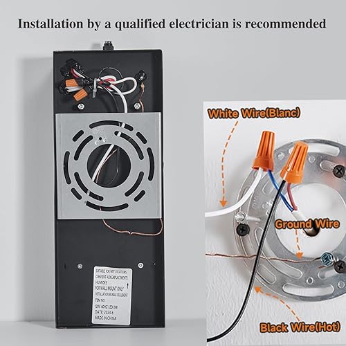 Miniatura 9 de Yisuro Luces de porche del anochecer al amanecer, accesorio de luces exteriores, lámpara de pared negra con lámpara de pared LED de cristal de