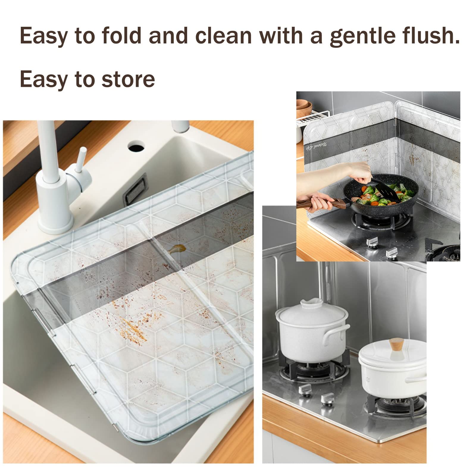 HJXGQJM Protector Antisalpicaduras,Protector Salpicaduras Cocina, Plegable Protección contra Salpicaduras, Protección contra Salpicaduras, Papel De Aluminio Protector Salpicaduras Cocina(2 Pieces)