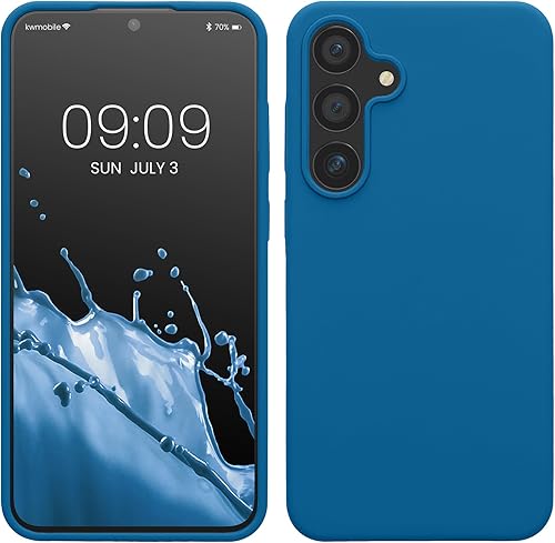 Miniatura 337 de kwmobile Funda Compatible con Samsung Galaxy S22 - Funda de teléfono de silicona TPU con acabado suave - Rojo Ruibarbo Piedra antigua,Azul