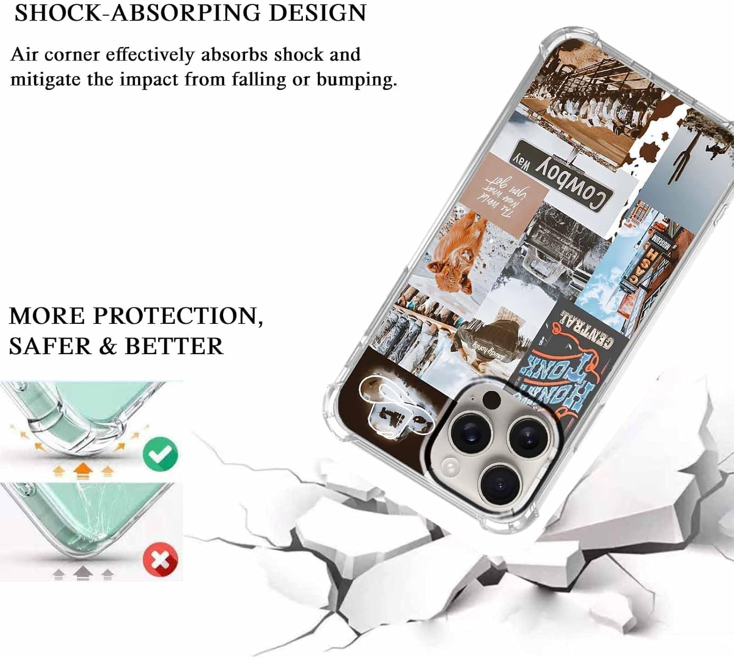 Cowboy Cowgirl Case for iPhone 16 Pro Max, Western Natural Scenery for Women Men, Soft TPU Bumper, 6.9" - Image 3