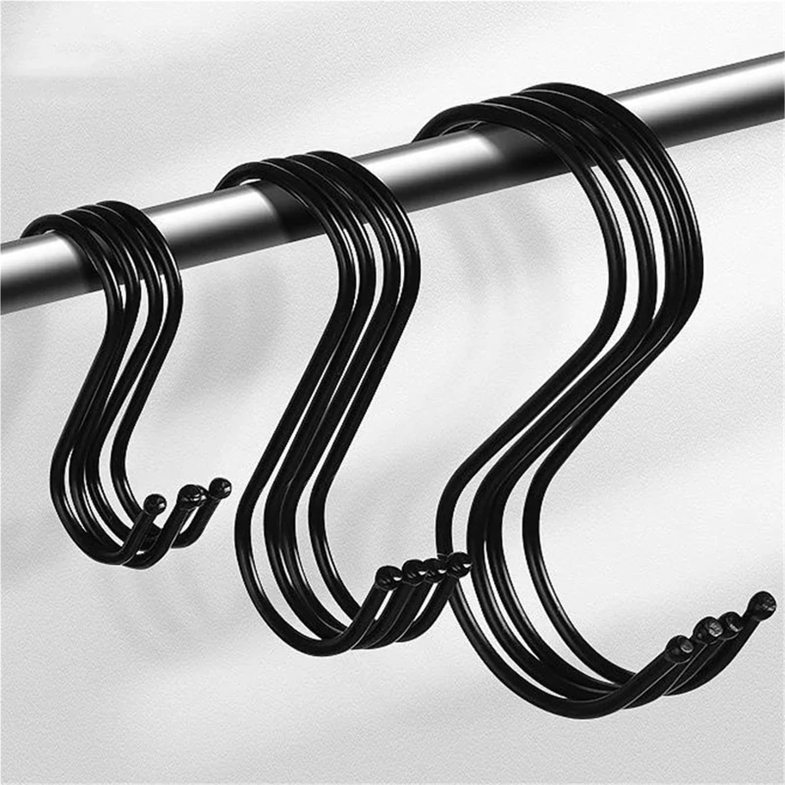 Ganchos de cocina for colgar, gancho Metal negro/plateado, organizador armario, soporte for bolso, herramientas útiles, 10/50 Uds(70mm,50Pcs)