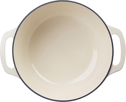 Vista 113 de Horno holandés cubierto de hierro fundido esmaltado Yaxa Basics, 6 cuartos de galón, color azul marino.