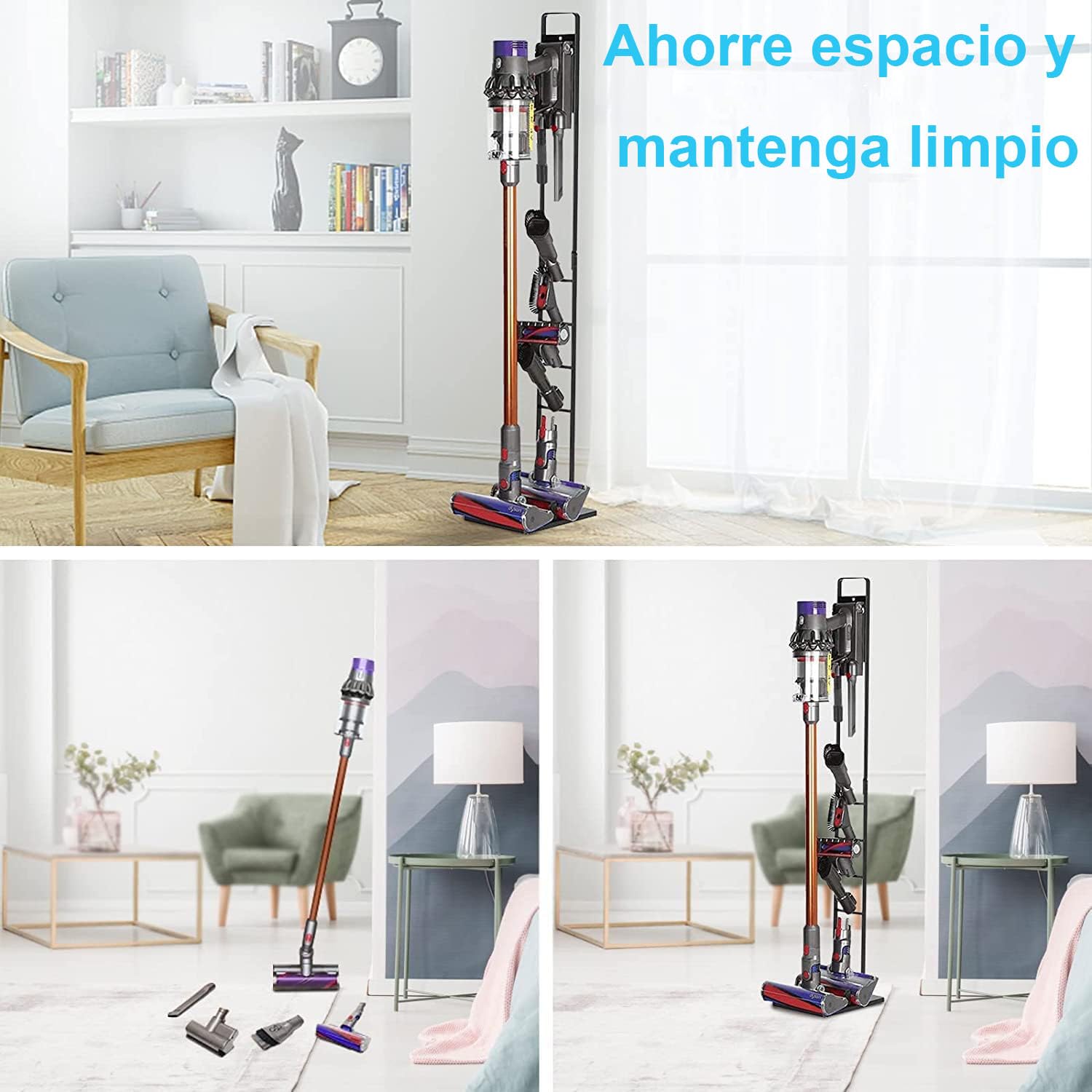 Foho Metal Soporte Organizador de Almacenamiento Compatible para Dyson V16 Gen5 V15s V15 V12 Slim V11 V10 V8 V7 V6 Aspirador