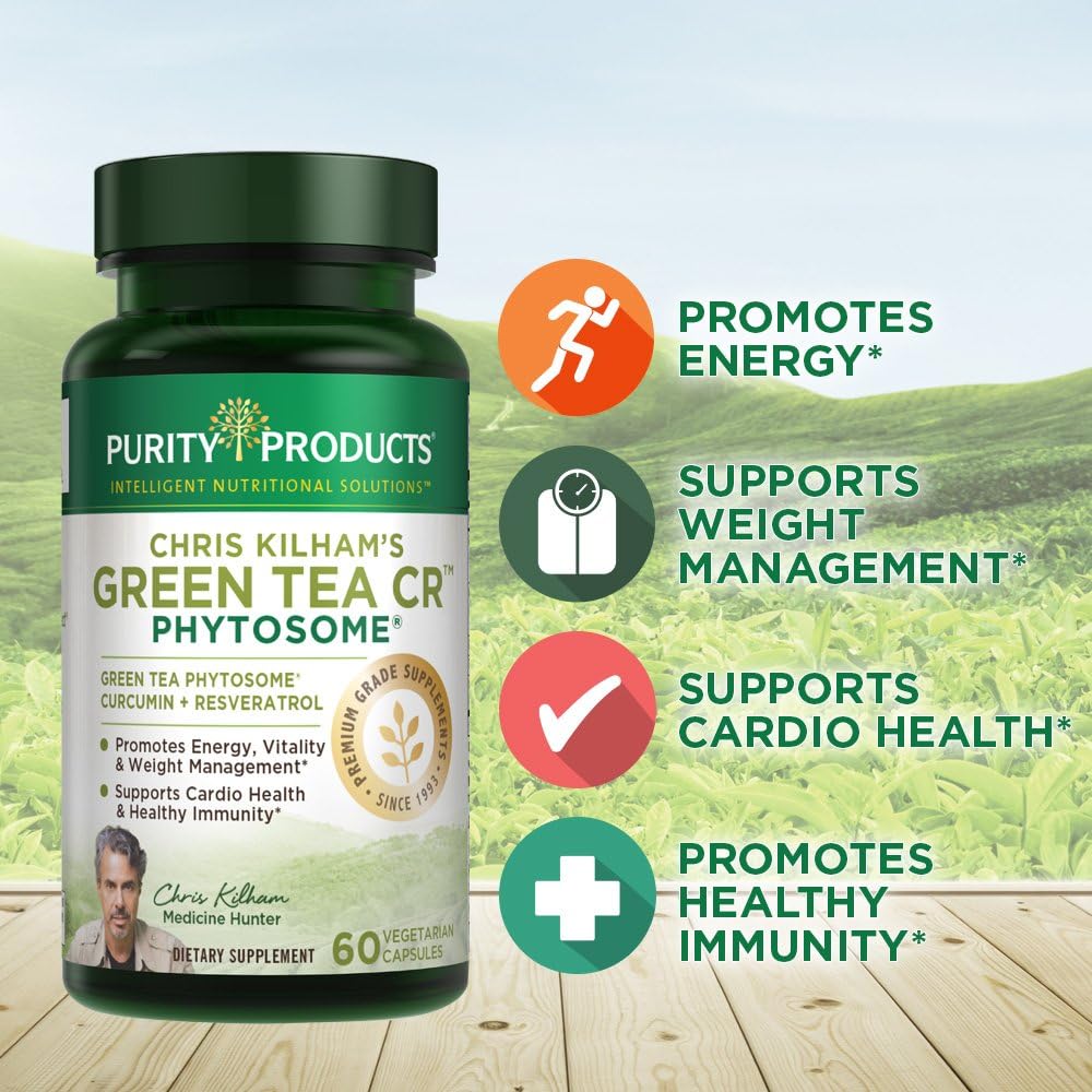Purity Products Green Tea CR w/Phytosome Technology for Boosted Bioavailability from Chris Kilham 60 Capsules